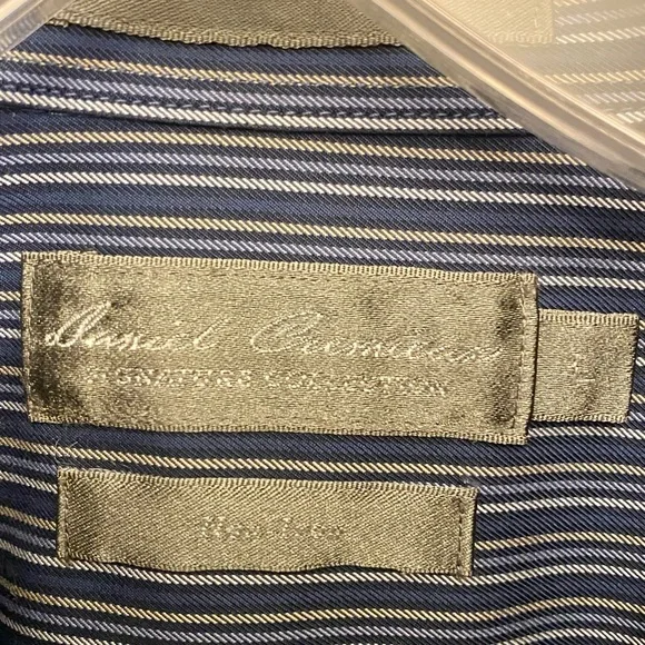 Daniel Cremieux NON IRON Blue Striped Dress Shirt - Picture 2 of 6
